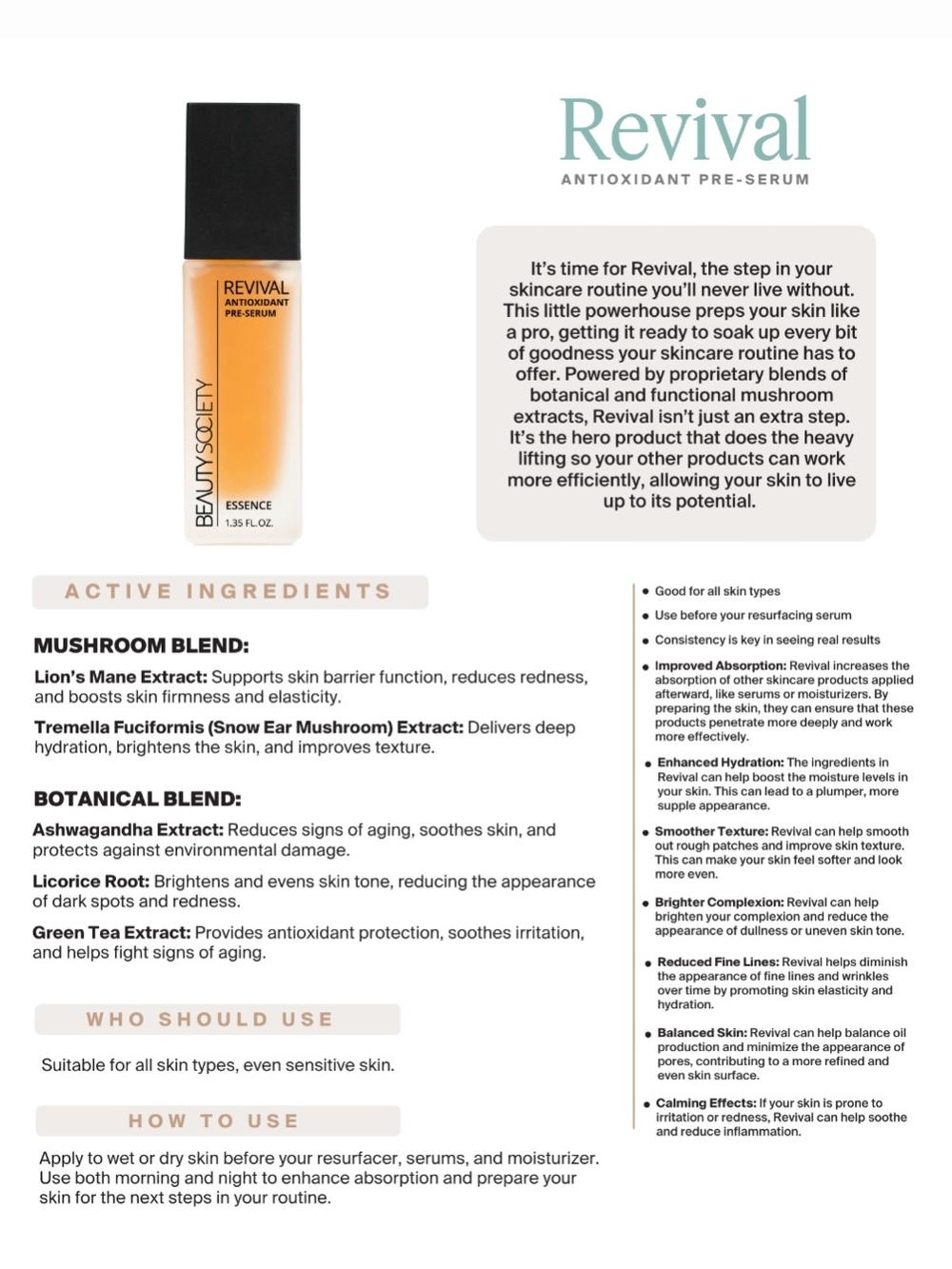 Beauty Society Revival Antioxidant Pre-Serum